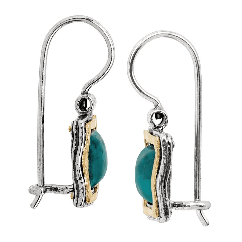 Silpada 'Emerald Lake' Compressed Turquoise Drop Earrings in Sterling Silver & 14K Gold Plate - Image 3